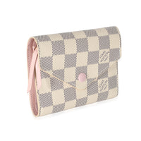 Louis Vuitton Rose Ballerine Damier Azur Canvas Victorine Wallet