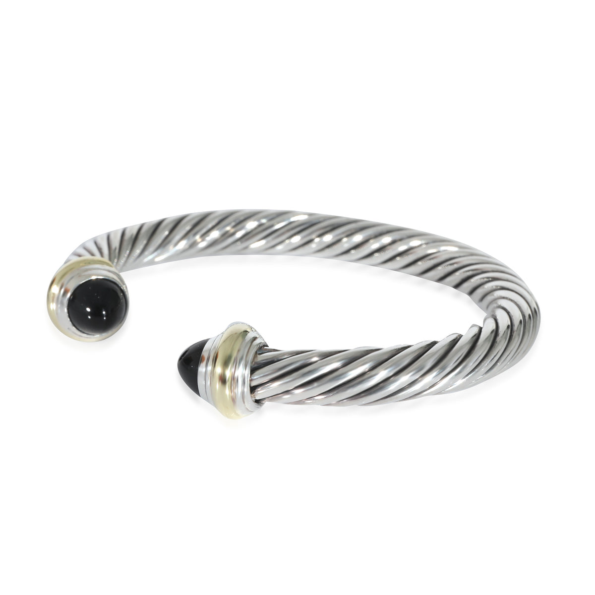David Yurman Classic Cable Onyx Bracelet in 14K Yellow Gold/Sterling Silver