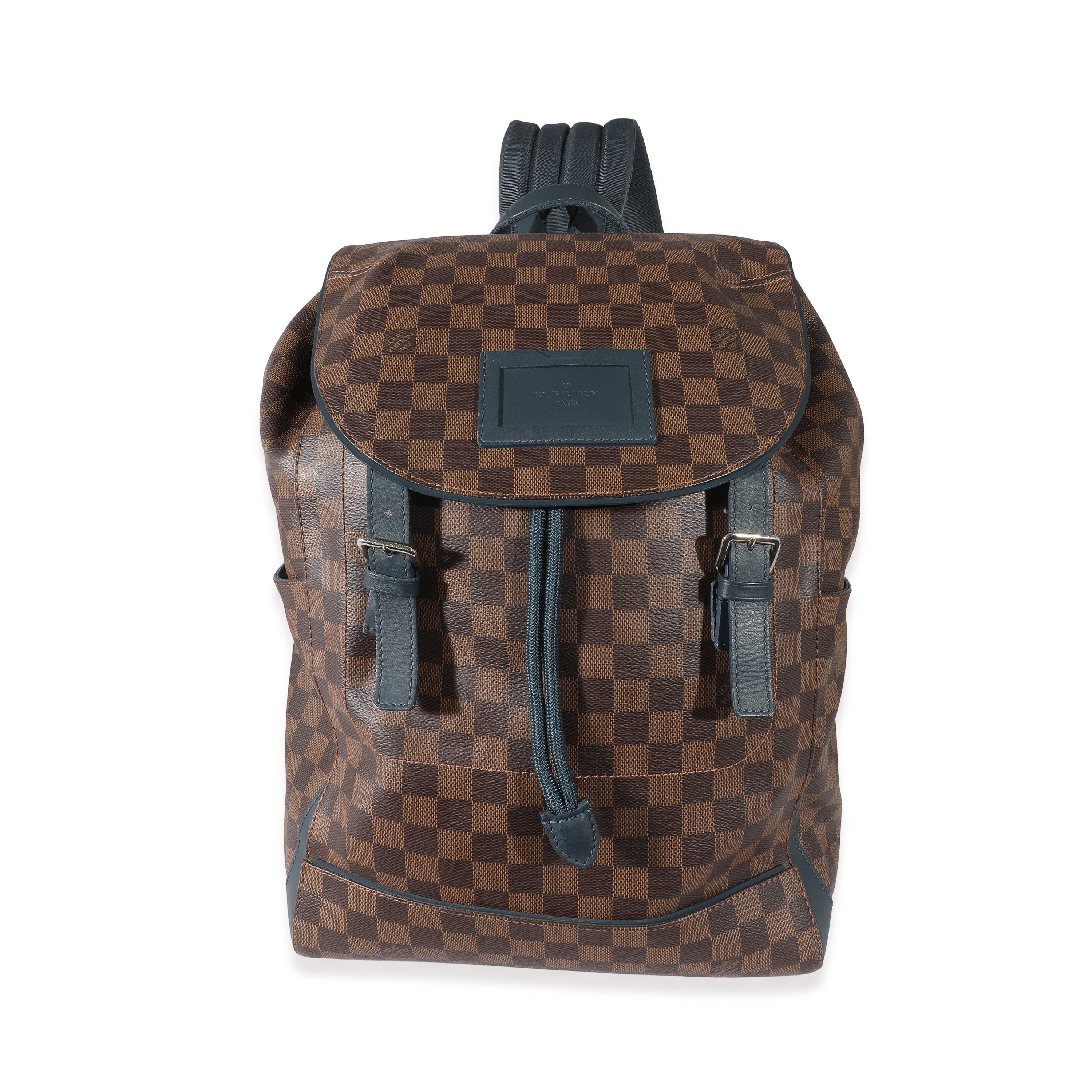 brown checkered louis vuitton backpack Louis Vuitton Damier Ebene Canvas Runner Backpack | myGemma