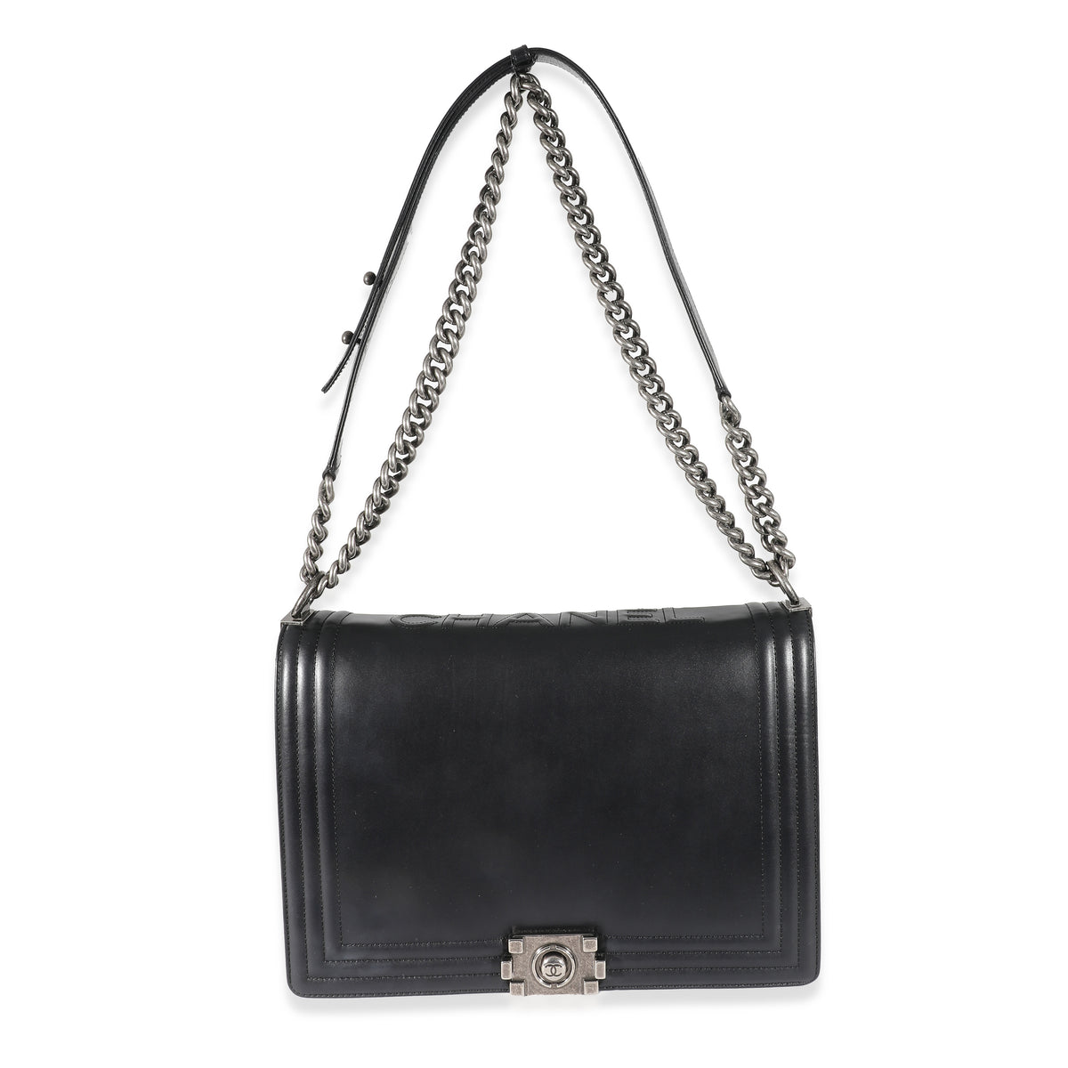 Chanel Black Calfskin Large Reverso Boy Bag