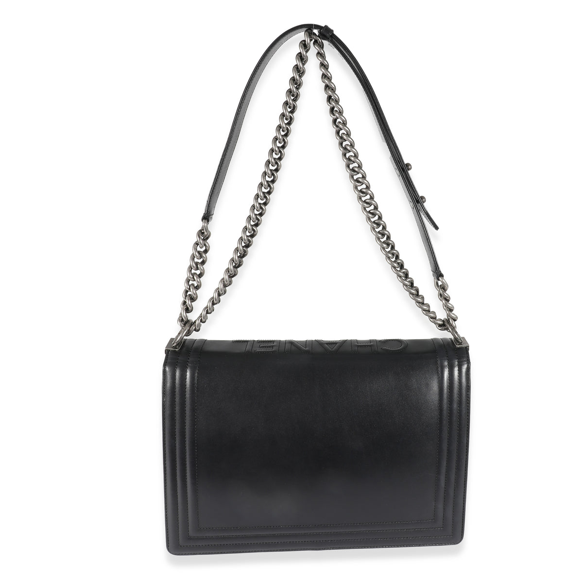 Chanel Black Calfskin Large Reverso Boy Bag