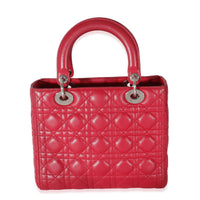 Christian Dior Pink Lambskin Cannage Medium Lady Dior