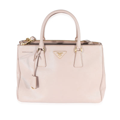 Prada Pink Saffiano Lux Galleria Double Zip Tote