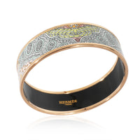 Hermès Gold Plated Le Jardin De La Maharani L Candeur Enamel Bracelet (62MM)