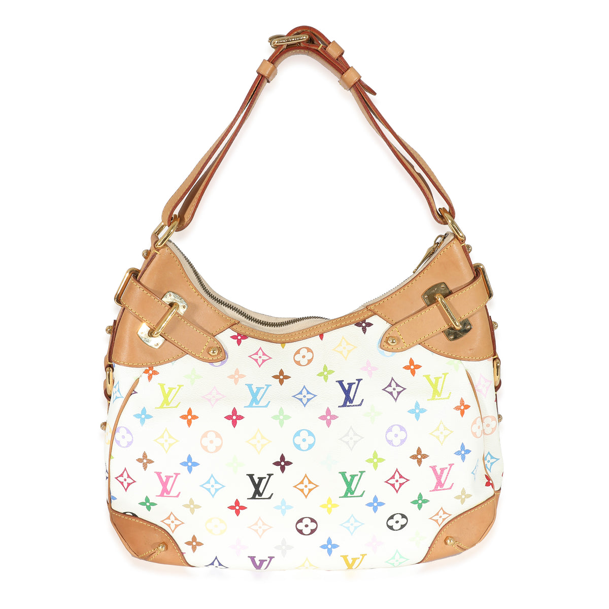 Louis Vuitton x Takashi Murakami White Monogram Multicolore Canvas Greta