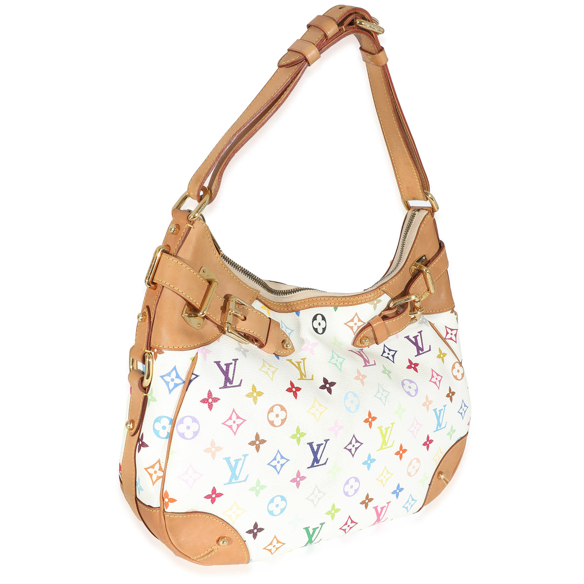 Louis Vuitton x Takashi Murakami White Monogram Multicolore Canvas Greta