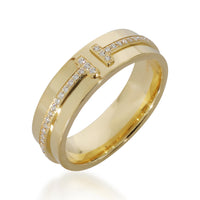 Tiffany & Co. T Wide Diamond Ring in 18K Yellow Gold 0.12 CTW