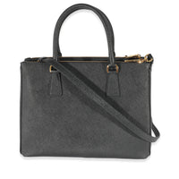 Prada Black Saffiano Lux Galleria Medium Double Zip Tote