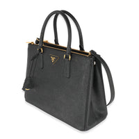 Prada Black Saffiano Lux Galleria Medium Double Zip Tote