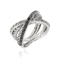 David Yurman Cable X Crossover Diamond Ring in Sterling Silver 0.4 CTW