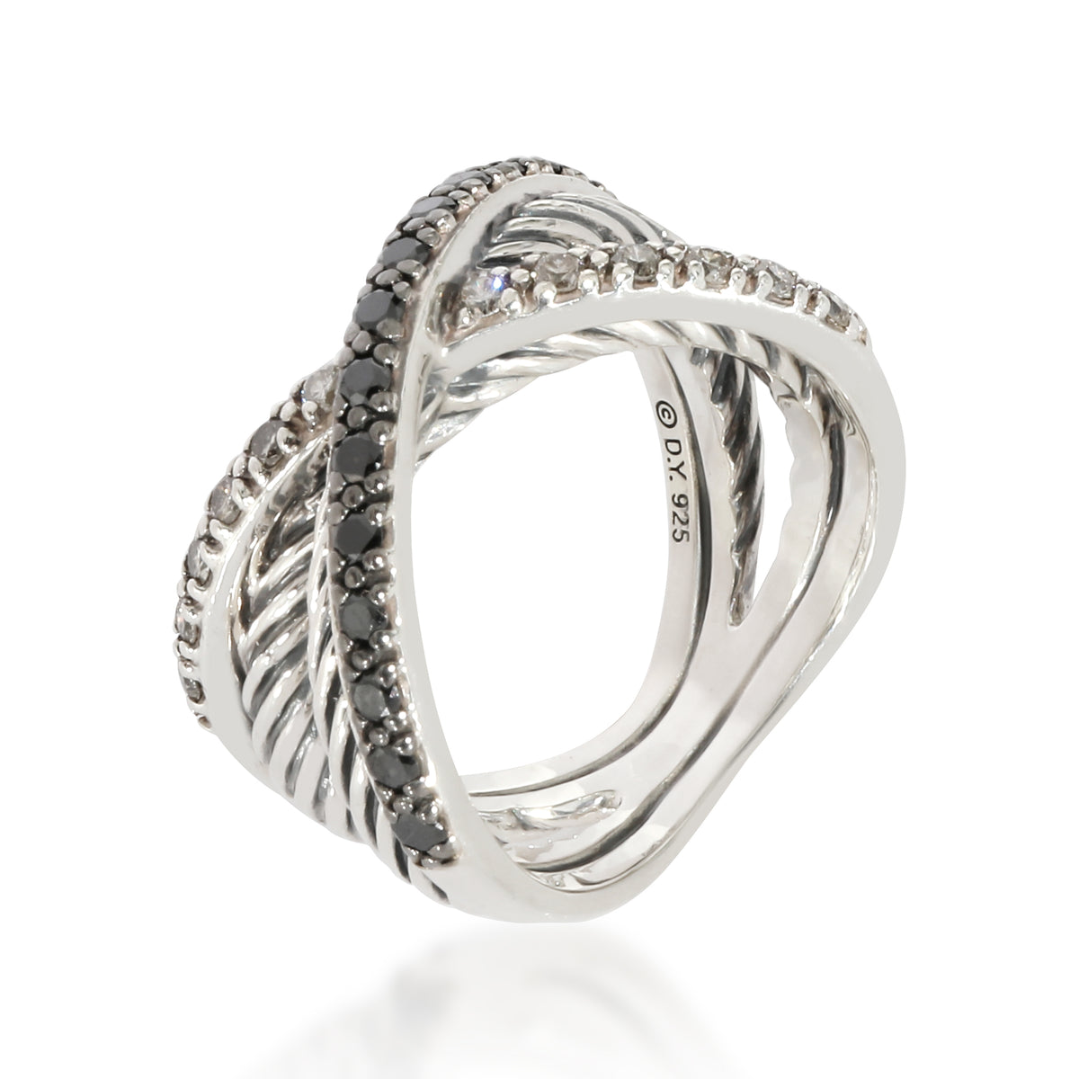 David Yurman Cable X Crossover Diamond Ring in Sterling Silver 0.4 CTW