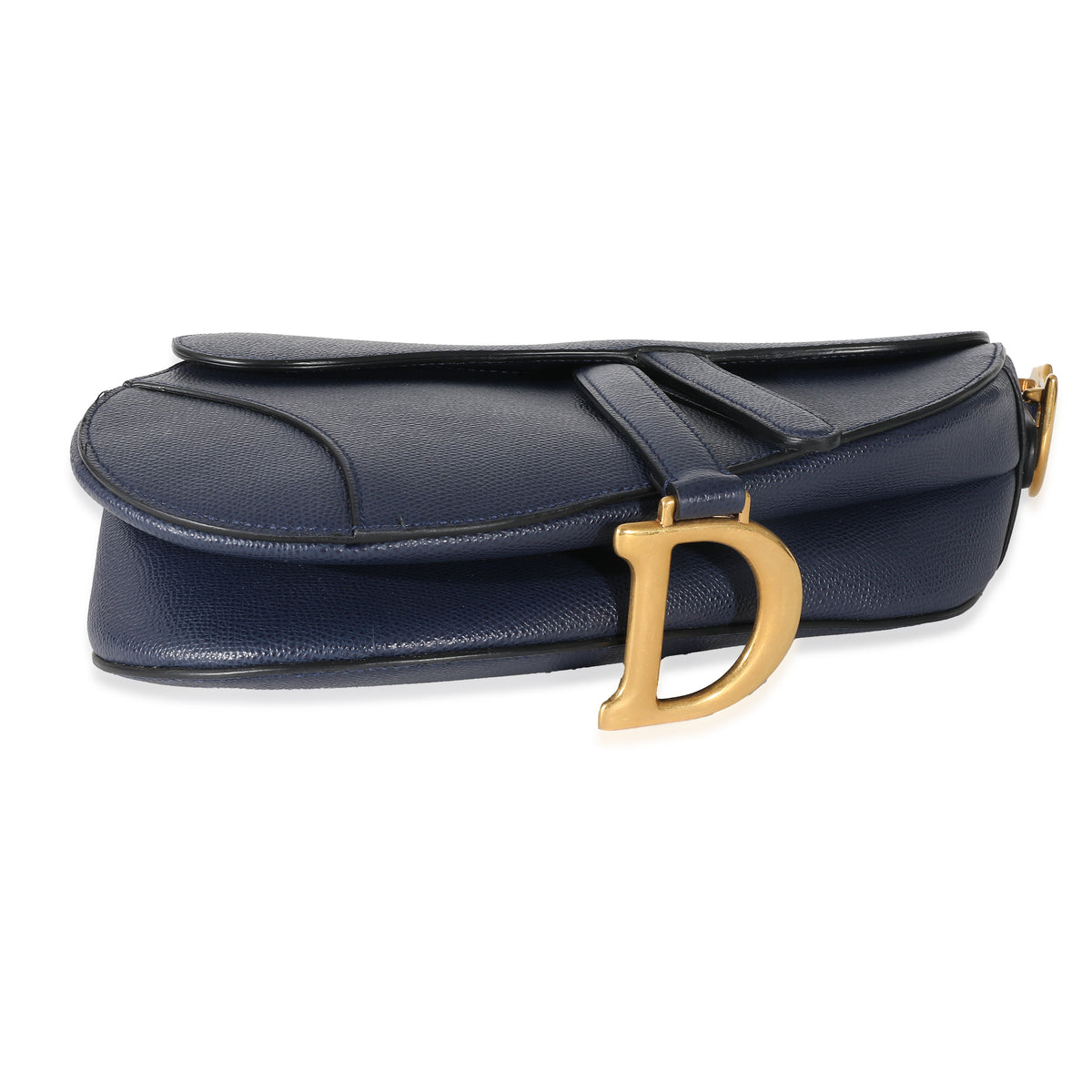 Christian Dior Navy Grained Calfskin Saddle Bag