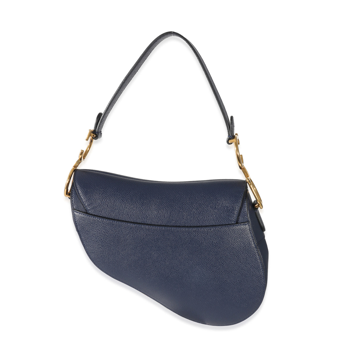 Christian Dior Navy Grained Calfskin Saddle Bag