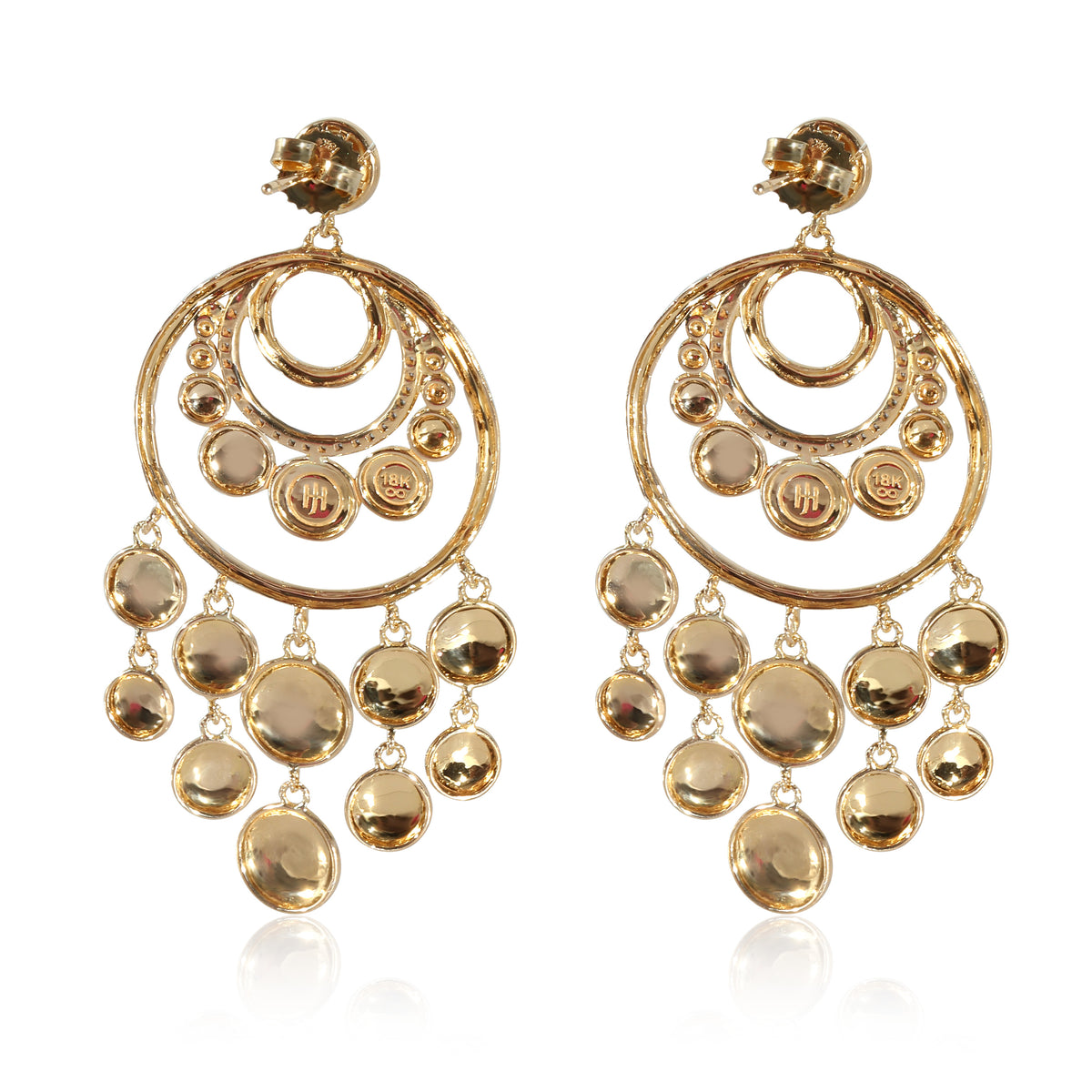 John Hardy Palu Chandelier Diamond Earrings in 18K Yellow Gold 0.25 CTW