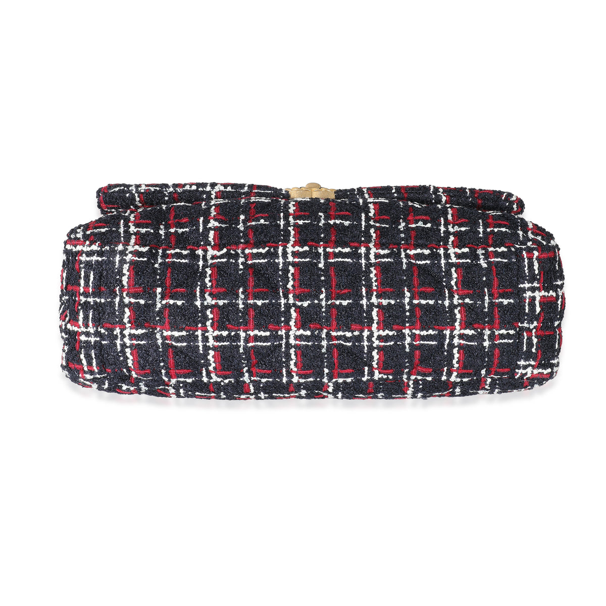 Chanel Navy Red Multicolor Tweed Chanel 19 Maxi Bag