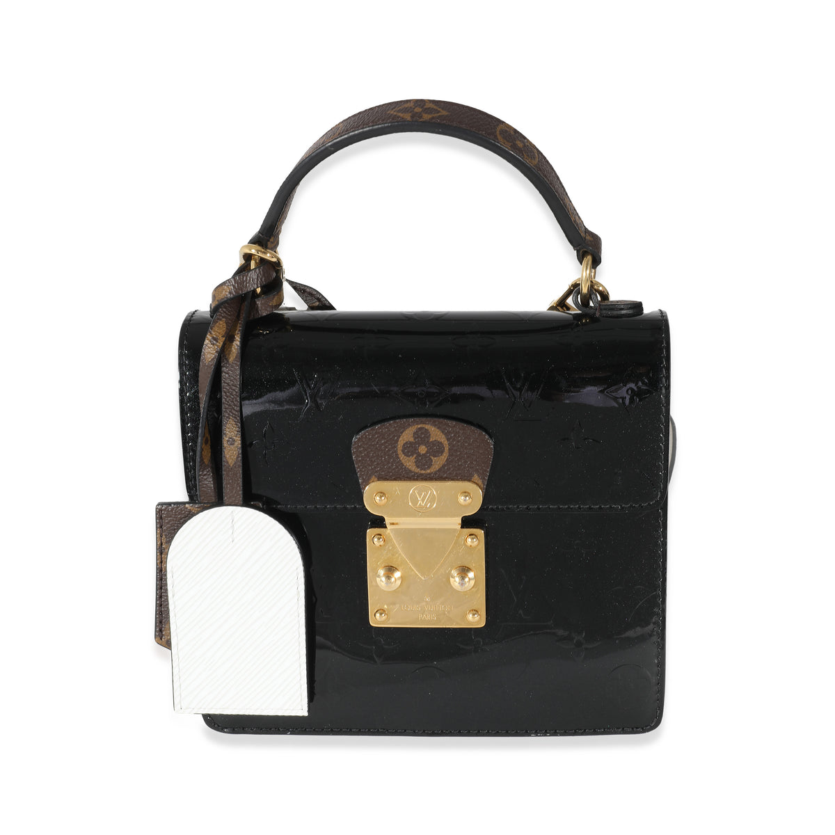 Louis Vuitton White Epi Black Monogram Vernis Spring Street