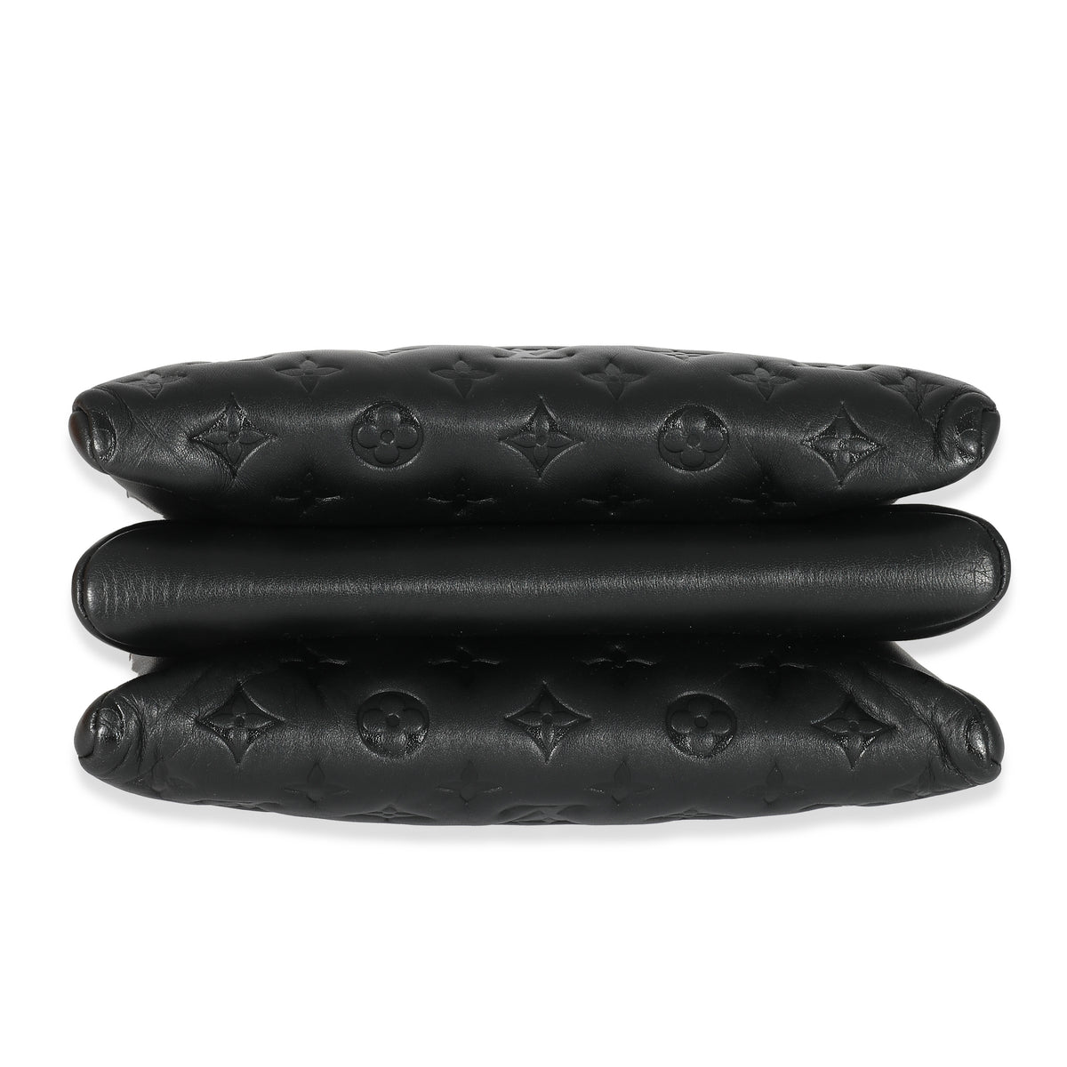 Louis Vuitton Black Monogram Embossed Puffy Lambskin Coussin PM