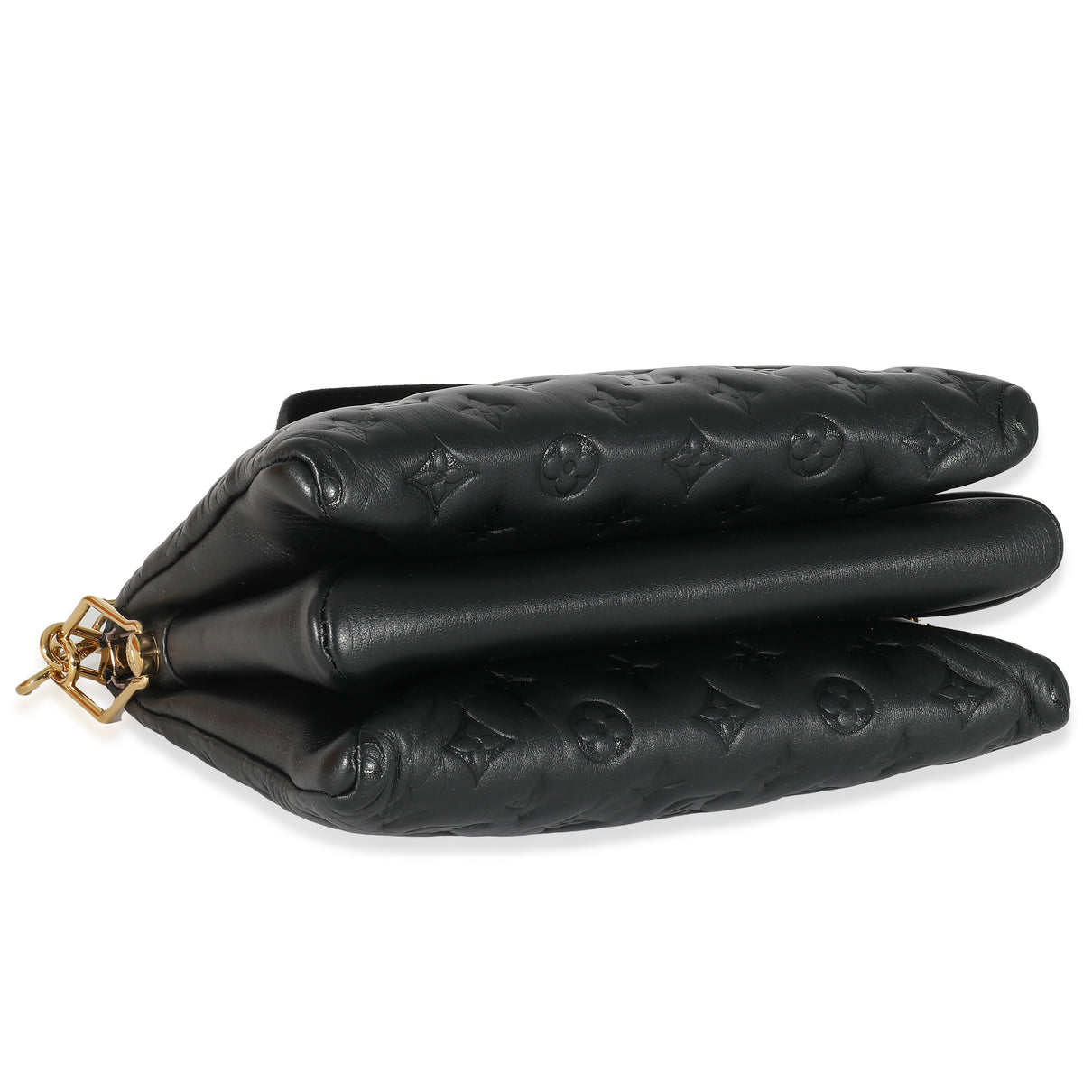 Louis Vuitton Black Monogram Embossed Puffy Lambskin Coussin PM