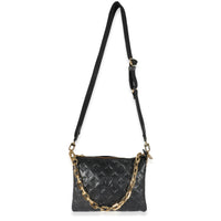 Louis Vuitton Black Monogram Embossed Puffy Lambskin Coussin PM