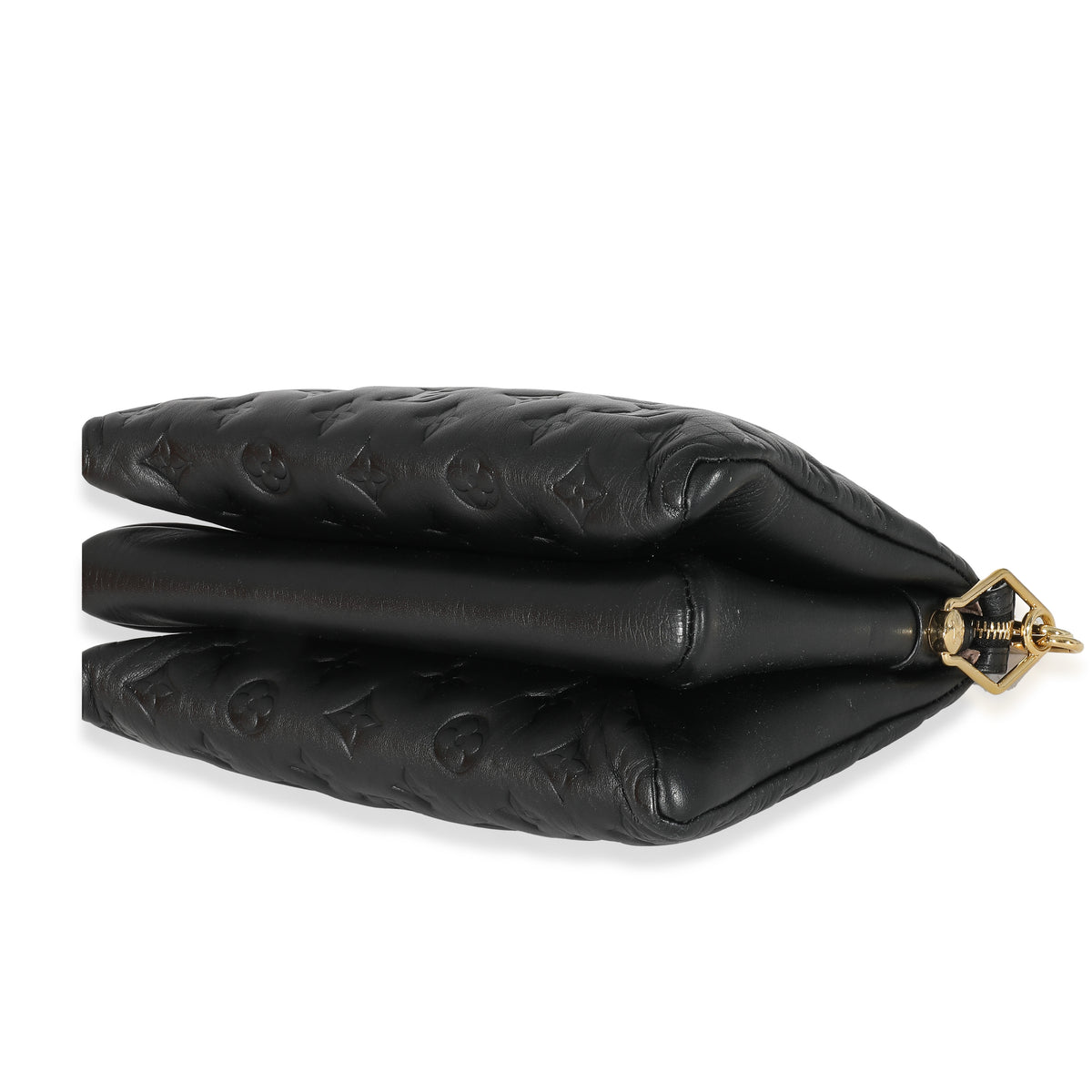 Louis Vuitton Black Monogram Embossed Puffy Lambskin Coussin PM