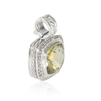 David Yurman Albion Citrine & Diamond Pendant in Sterling Silver 0.26 CTW