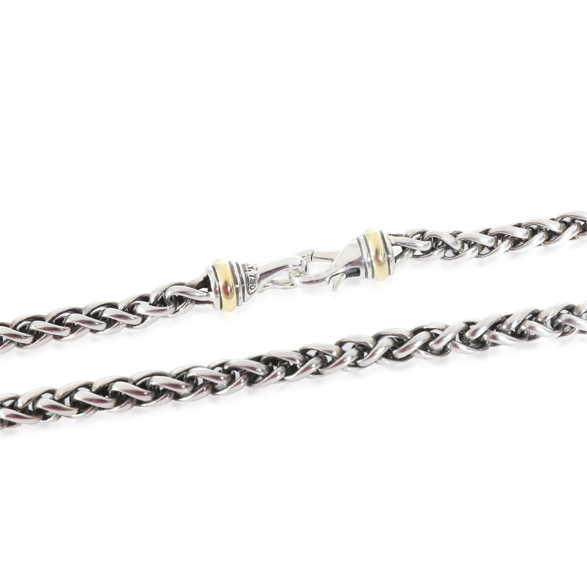 David Yurman Wheat Necklace in  Yellow Gold/Sterling Silver