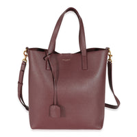 Saint Laurent Burgundy Calfskin Toy N/S Shopping Tote