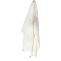 Hermès Ivory Cashmere Silk New Libris Stole