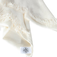 Hermès Ivory Cashmere Silk New Libris Stole