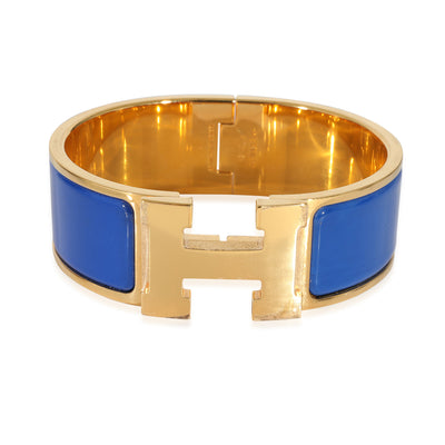 Hermès Gold Plated Ultramarine Blue Clic Clac H Bracelet
