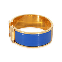 Hermès Gold Plated Ultramarine Blue Clic Clac H Bracelet
