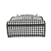 Christian Dior Black White Houndstooth Canvas Mini Lady D-Lite