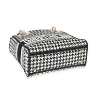 Christian Dior Black White Houndstooth Canvas Mini Lady D-Lite