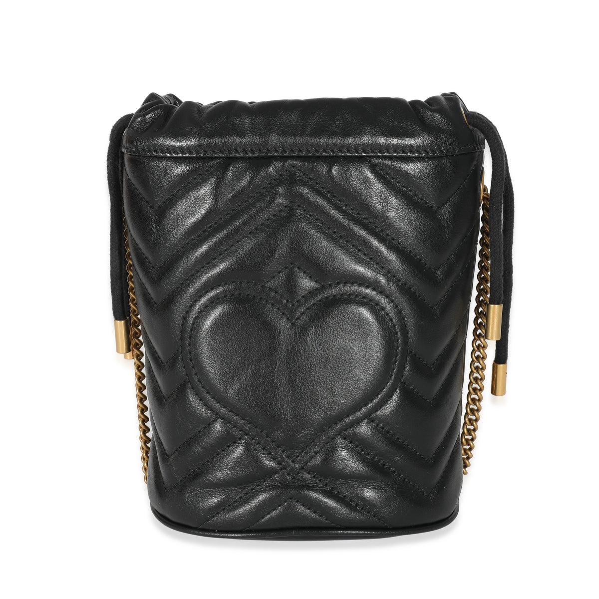 black mini gg marmont 2.0 backpack Gucci Black Calfskin Matelasse Mini GG Marmont 2.0 Bucket Bag | myGemma