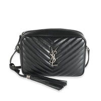 Saint Laurent Black Calfskin Matelasse Monogram Lou Camera Bag