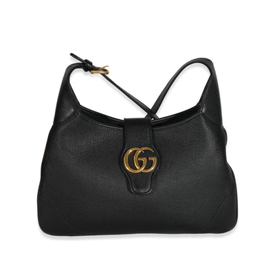 Gucci Black Leather Medium Aphrodite Shoulder Bag