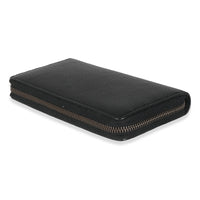 Gucci Black Leather Bamboo Zip Around Wallet