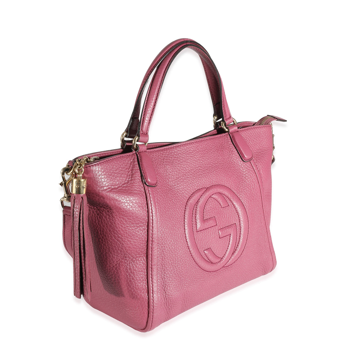 Gucci Purple Pebbled Leather Soho Cellarius Tote