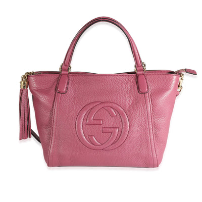 Gucci Purple Pebbled Leather Soho Cellarius Tote