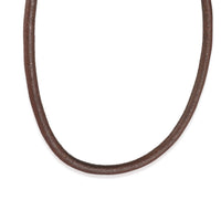 BVLGARI Leather Cord Choker Necklace with Stainless Steel Clasp