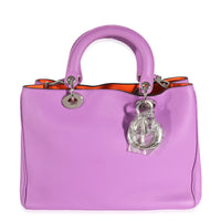 Christian Dior Purple Orange Bullcalf Medium Diorissimo Tote