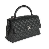 Chanel Black Quilted Caviar Medium Coco Top Handle