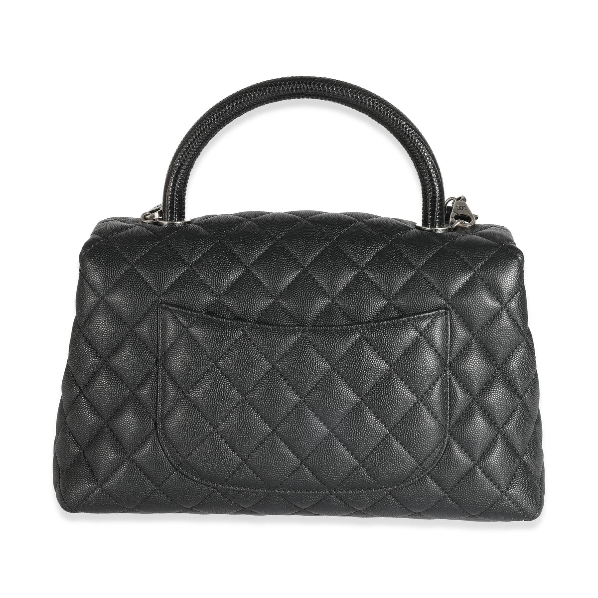 Chanel Black Quilted Caviar Medium Coco Top Handle