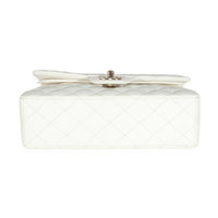 Chanel White Quilted Caviar Small Classic Double Flap Bag