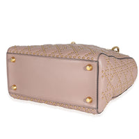 Christian Dior Light Pink Calfskin Cannage Studded Medium Supple Lady Dior