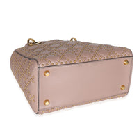 Christian Dior Light Pink Calfskin Cannage Studded Medium Supple Lady Dior