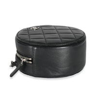 Chanel Black Quilted Lambskin Round Clutch On Chain