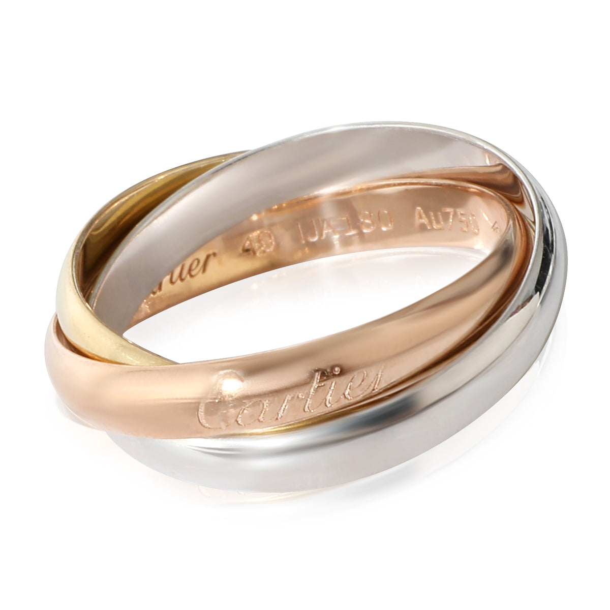 Cartier Trinity Ring, Small Model in 18K 3-Tone Gold, Size 49