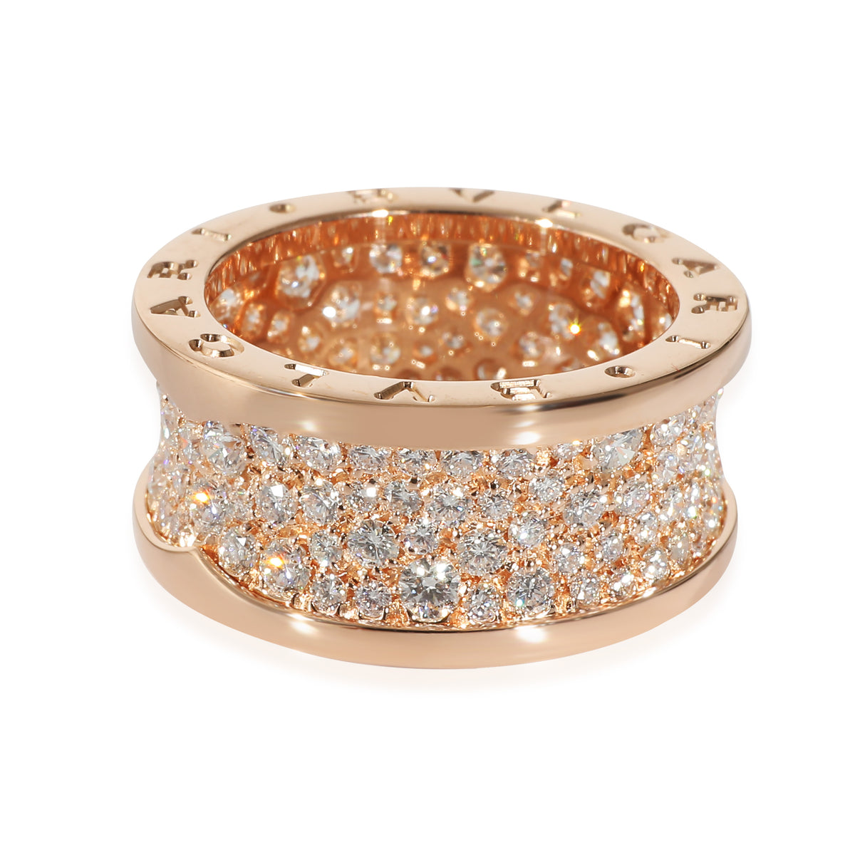 Bvlgari Ring With Pave Diamond in 18k Rose Gold CTW