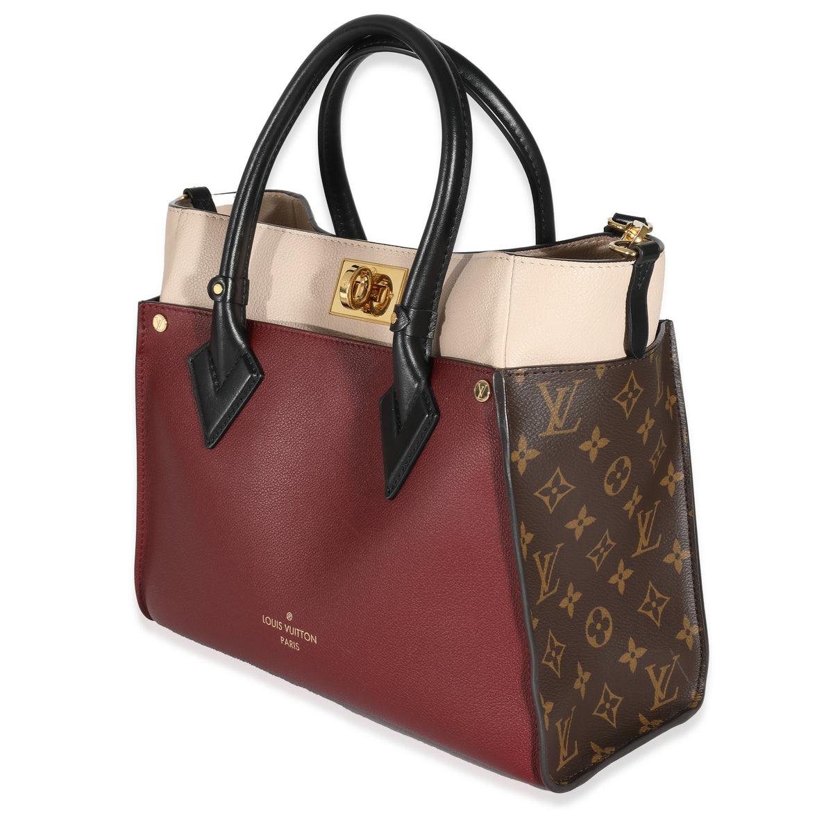 Louis Vuitton Bordeaux Calfskin Monogram Canvas On My Side MM